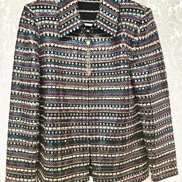 St. John Cruise 2002 season iridescent sequined jacket sz s/m see measurements - Picture 11 of 13